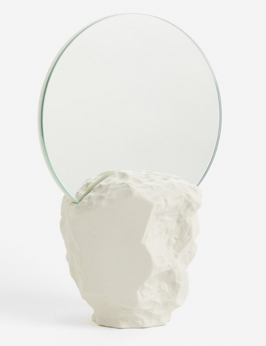Small stoneware-based mirror