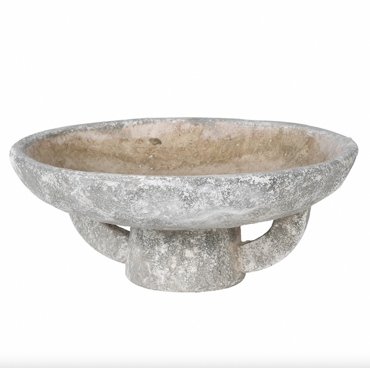 Distressed Footed Cement Bowl