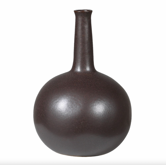 Small Matt Iron Effect Bulbous Vase
