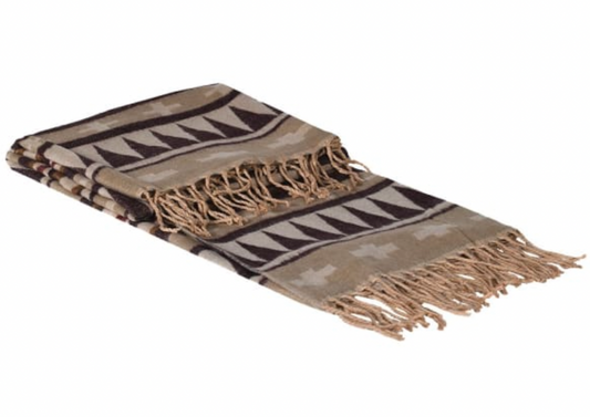 Natural Aztec Fringed Throw