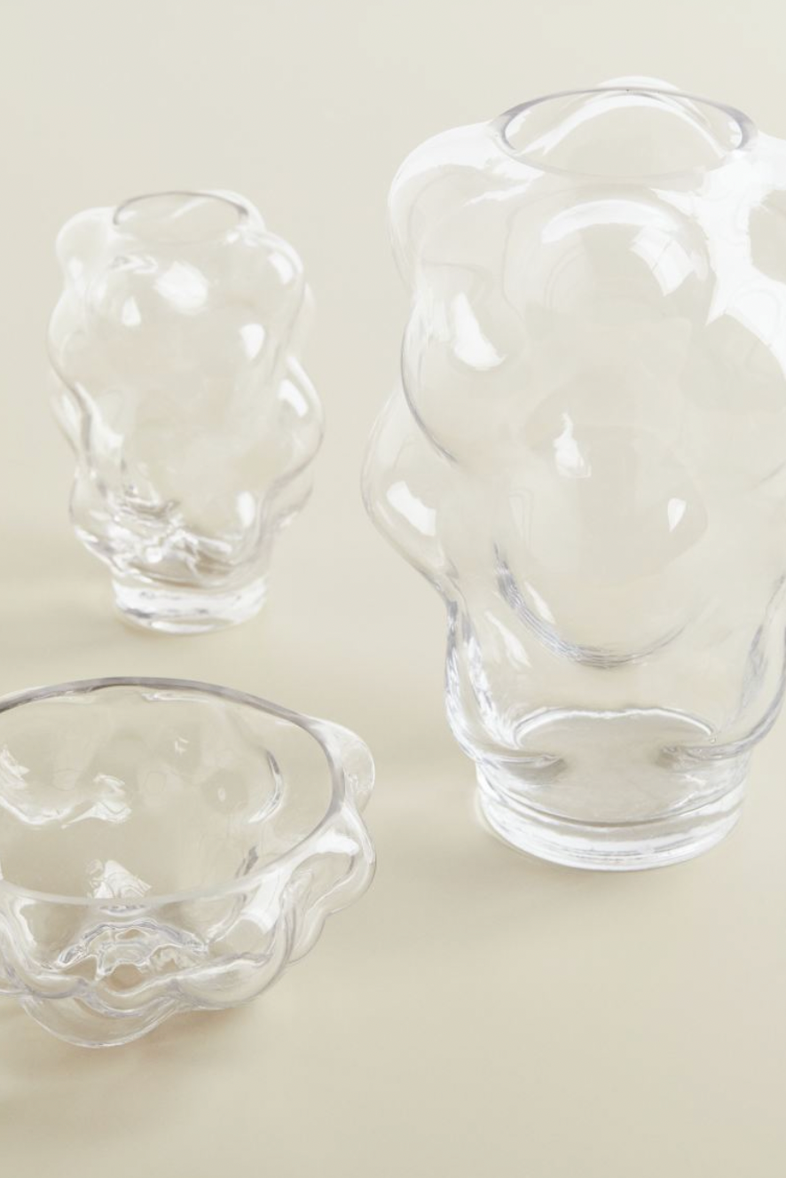 Bubbled glass vase