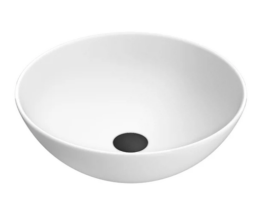 Arezzo 400mm Matt White Round Counter Top Basin