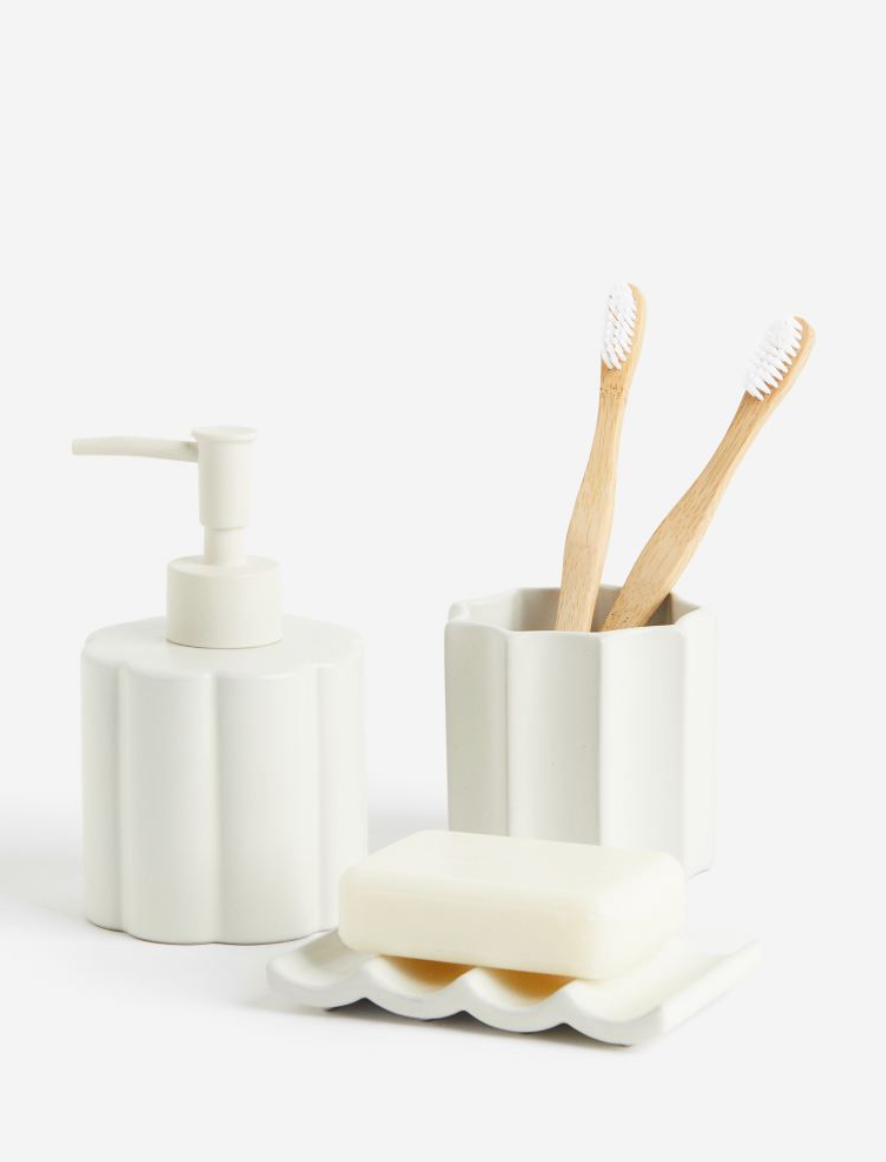 Stoneware soap dispenser