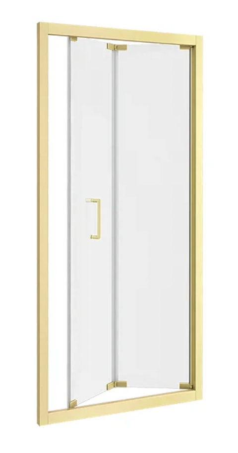 Toreno Brushed Brass 760 x 1850 Bi-Fold Shower Door
