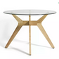 Habitat Zela Glass 4 Seater Dining Table - Natural, 75x110cm