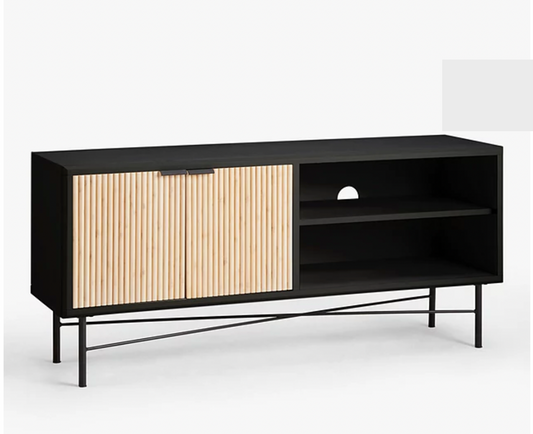 John Lewis ANYDAY Ridge TV Stand for TVs up to 32", Black, 56x127x35cm