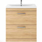 Emily 800mm Floorstanding 2 Drawer Vanity Unit & Mid-Edged Basin - Natural Oak