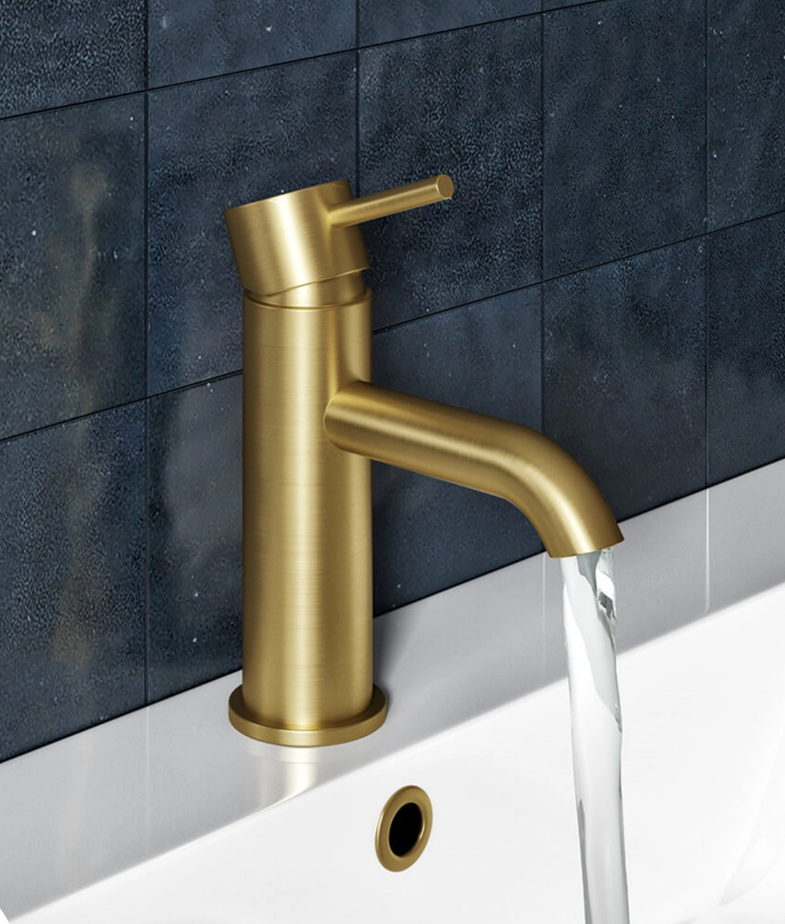 Harbour Clarity Brushed Brass Basin Mixer Tap & Waste