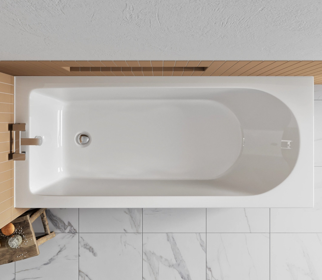 Drench Straight Single Ended Bath - Curved 1700mmx750mm