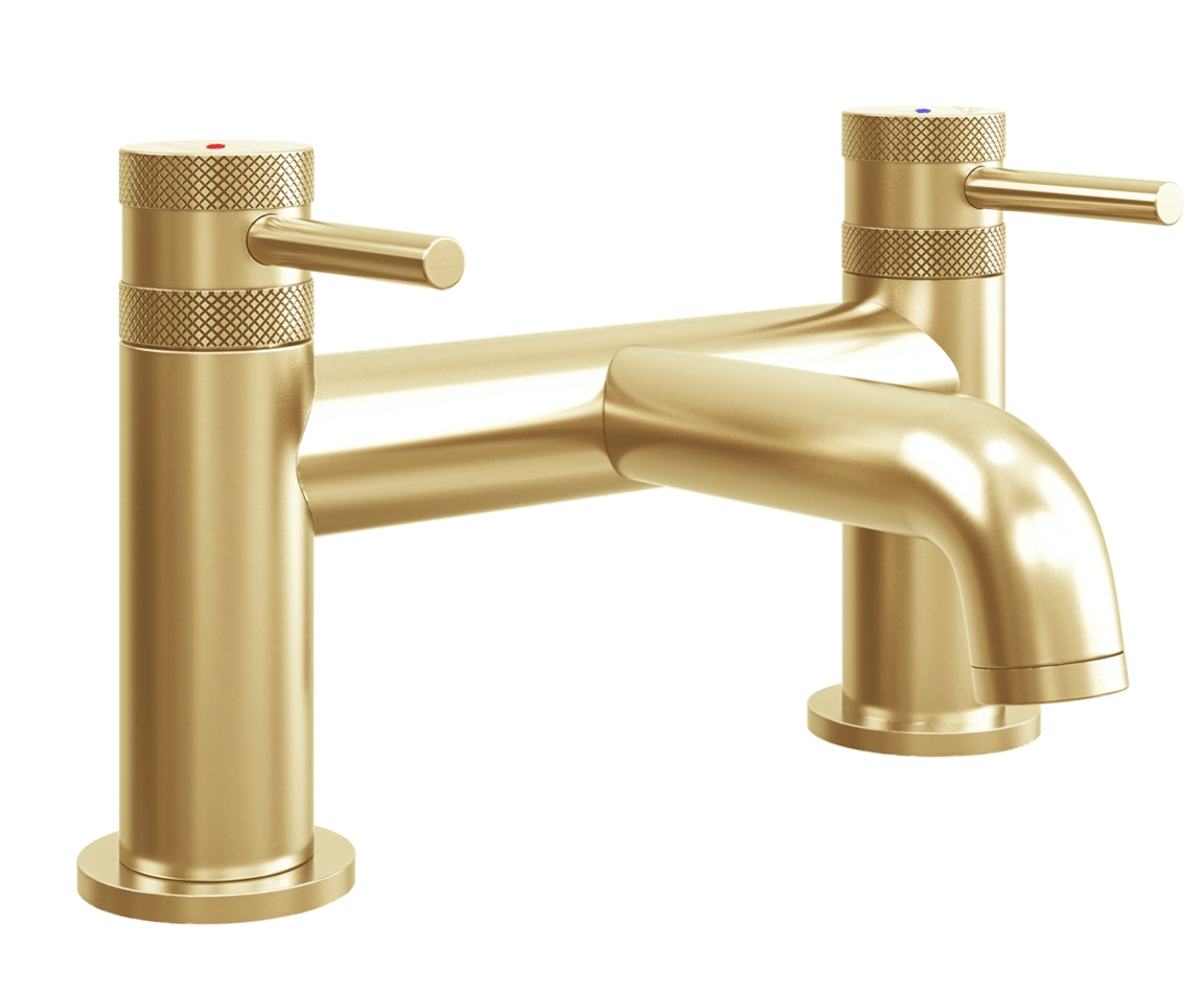 Drench Core Deck Mounted Bath Filler - Brushed Brass