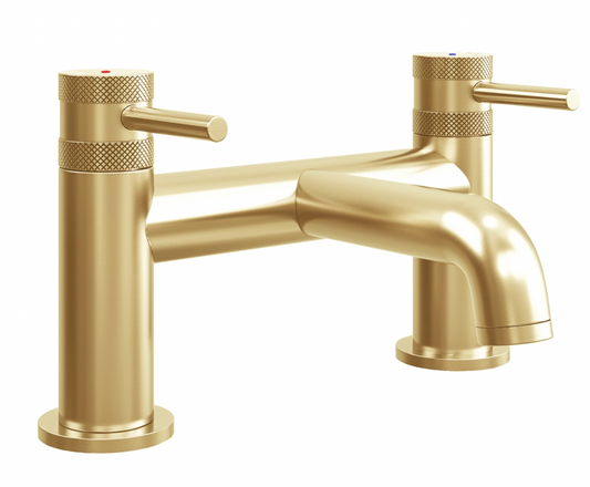 Drench Core Deck Mounted Bath Filler - Brushed Brass