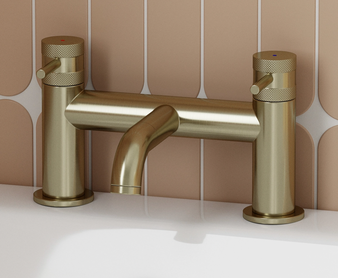 Drench Core Deck Mounted Bath Filler - Brushed Brass