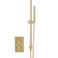 Drench Core Concealed Thermostatic Valve, Fixed Head & Shower Rail Kit - Brushed Brass