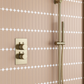 Drench Core Concealed Thermostatic Valve, Fixed Head & Shower Rail Kit - Brushed Brass