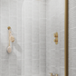 Vellamo Brushed Brass Curved Corner Single Hinged Bath Screen - 1435 x 775mm