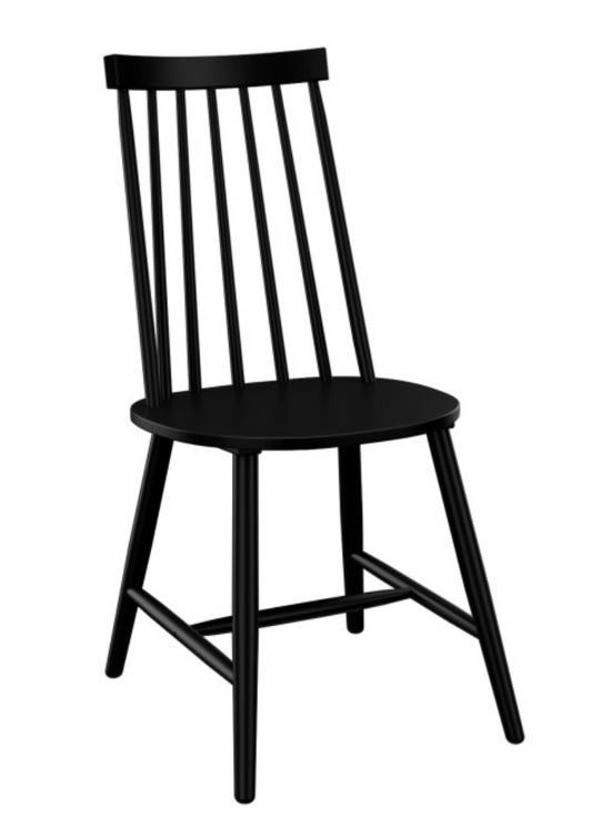 Black Wooden Spindle Dining Chairs - Cami, H92.5 x W44 x D48 cm