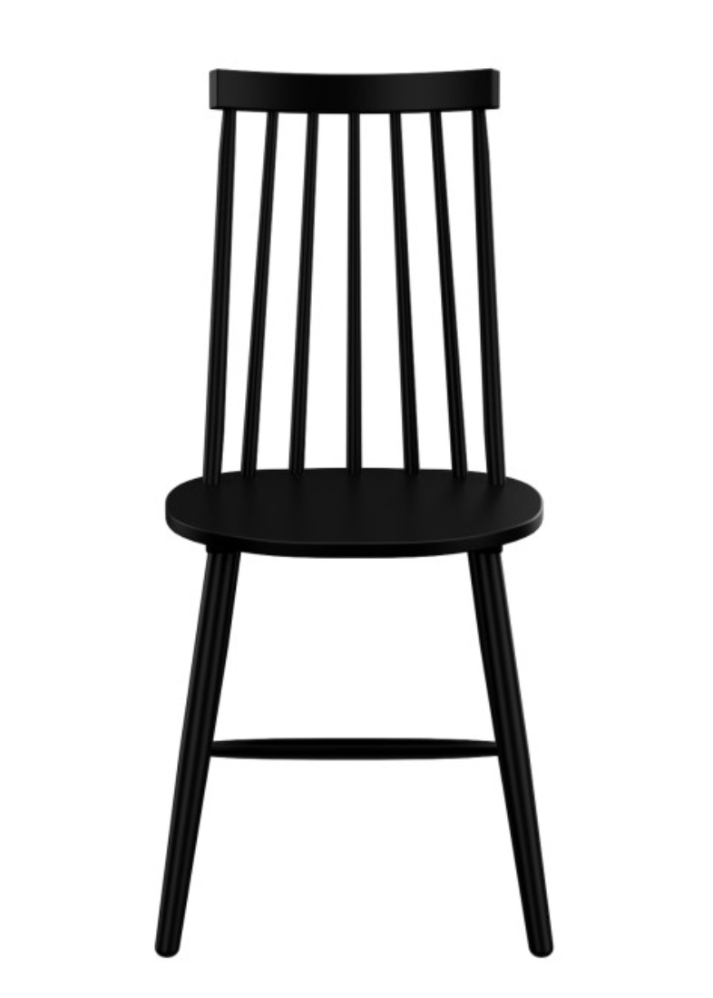 Black Wooden Spindle Dining Chairs - Cami, H92.5 x W44 x D48 cm