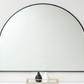 LARGE BLACK ARCHED OVERMANTLE WALL MIRROR 90CM X 120CM