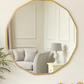 LARGE ROUND GOLD SCALLOPED WALL MIRROR 90CM X 90CM