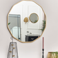 LARGE ROUND GOLD SCALLOPED WALL MIRROR 90CM X 90CM