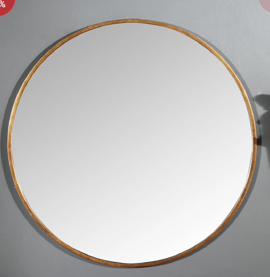 Large Round Gold Framed Wall Mirror 80cm x 80cm