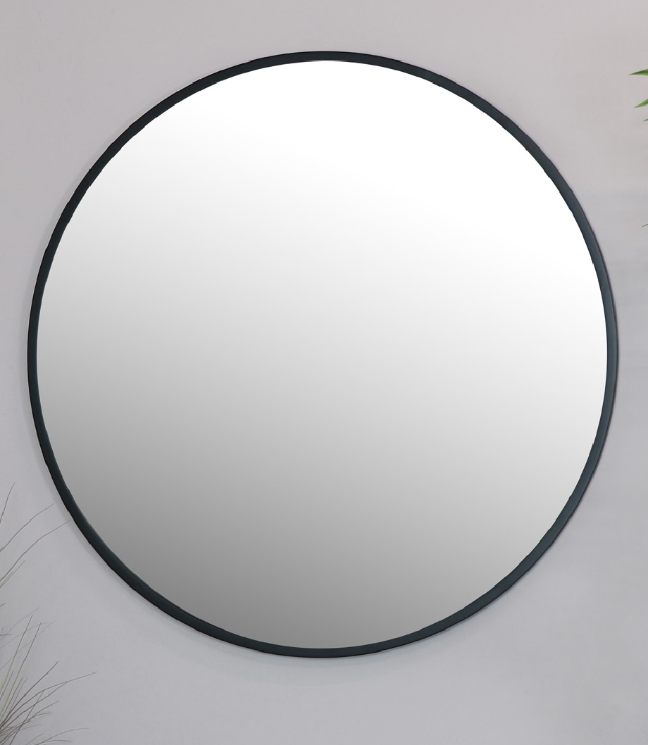 Round Black Wall Mirror 80cm x 80cm
