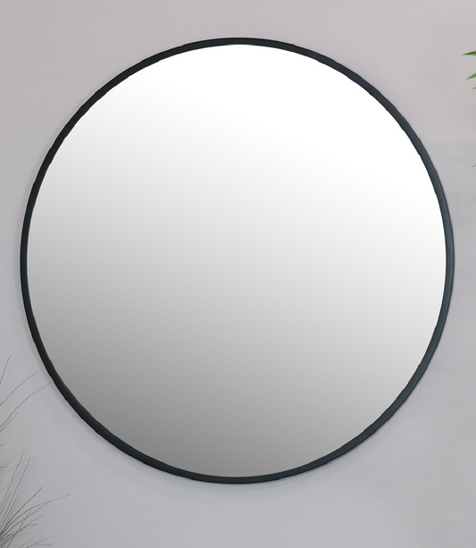 Round Black Wall Mirror 80cm x 80cm