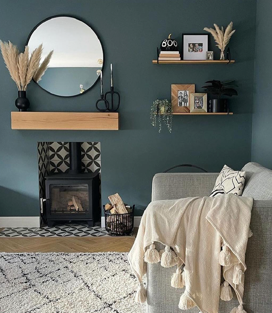 Round Black Wall Mirror 80cm x 80cm