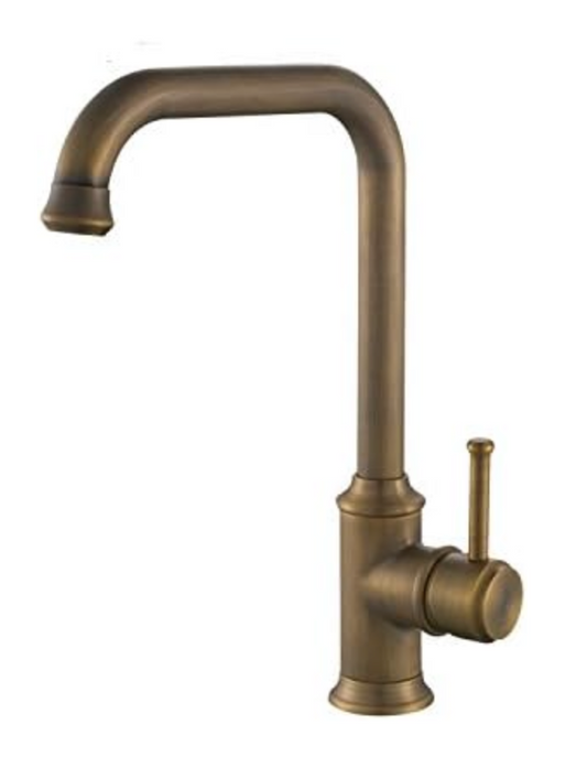 Hiendure Antique Brass Finished Antique Kitchen Sink Tap with Swivel Spout
