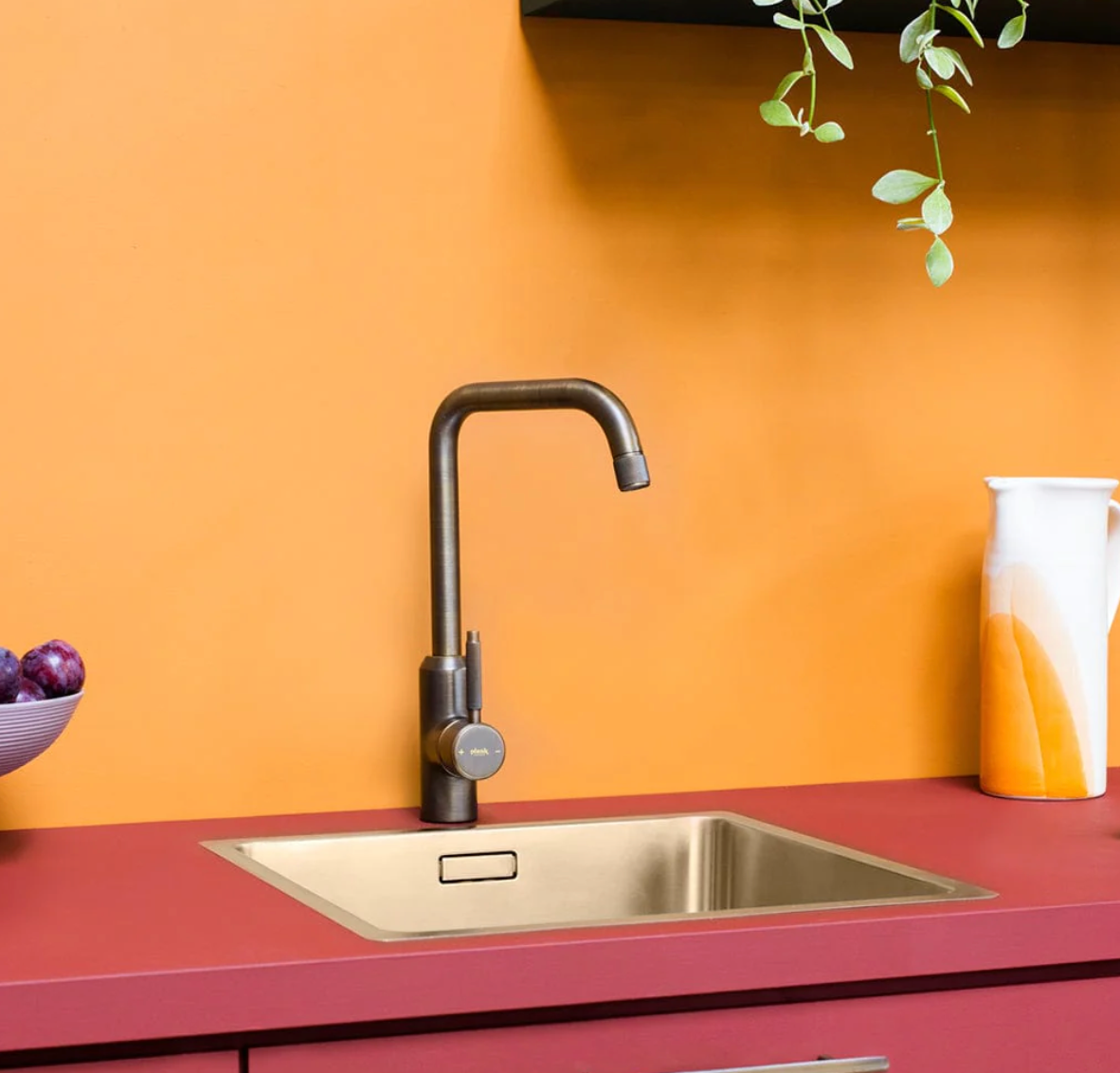 ARMSTRONG Swirled Kitchen Mixer Tap - Antique Brass