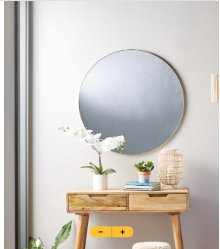 GOLD ROUND METAL MIRROR 80CM