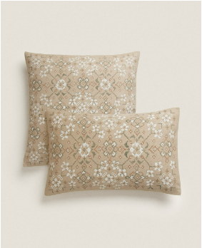 FLORAL PRINT CUSHION COVER, 30 x 50 cm