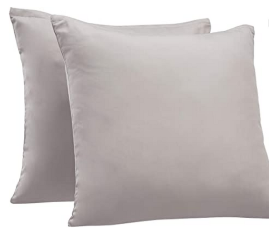 Amazon Basics Sateen Pillowcase - 80 x 80 cm, Dark Grey