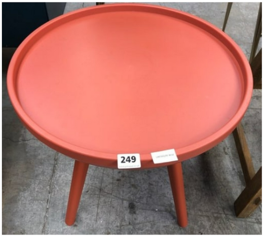 LA REDOUTE PLASTIC SIDE TABLE IN CORAL
