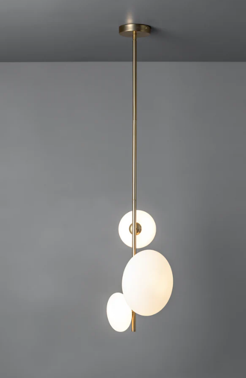 imperial - 3 light brass and opal pendant