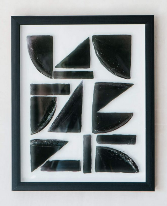 FRAMED BLACK ABSTRACT SHAPES PRINT