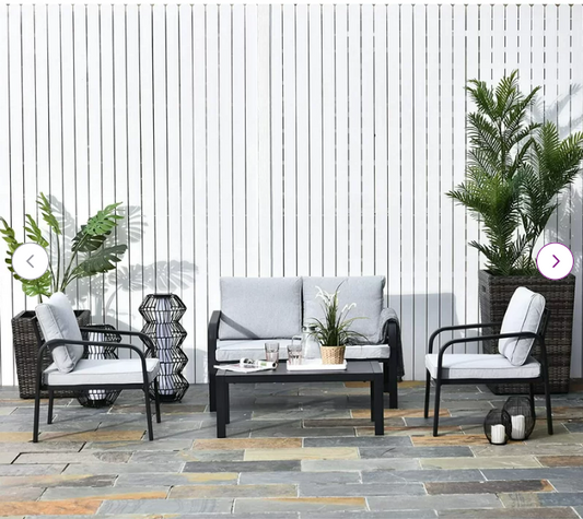 Aalijah 4 - Person Seater Sofa Set with Cushions, 36x90x50cm