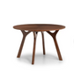 4 Seater Round Walnut Starburst Veneer Dining Table 120cm dia