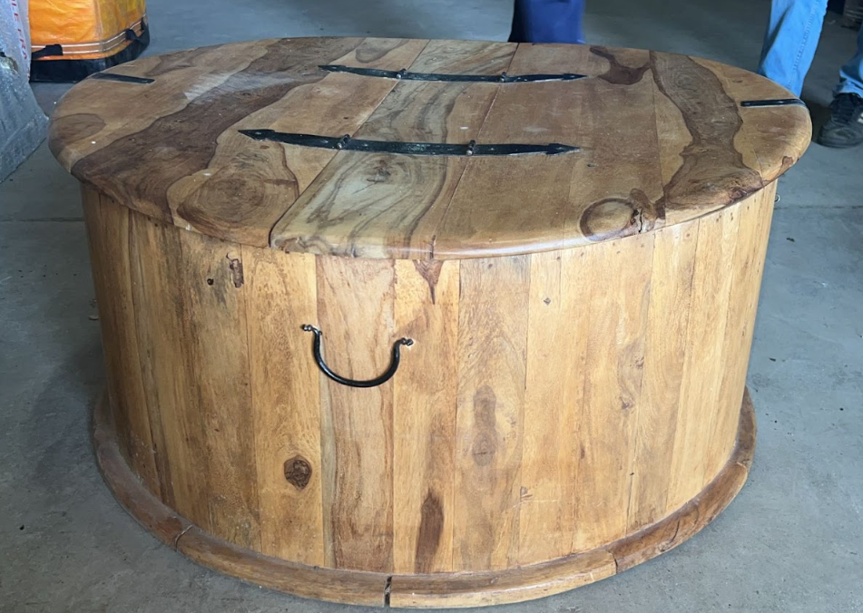 Round Wooden Coffee Table, 40x90x90cm