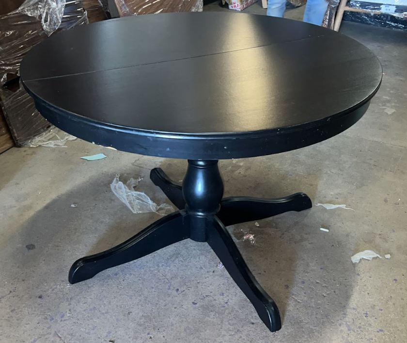 Round Black Dining Table, 75x110cm