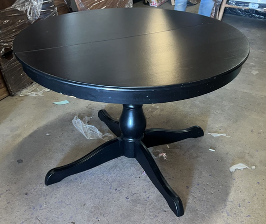 Round Black Dining Table, 75x110cm