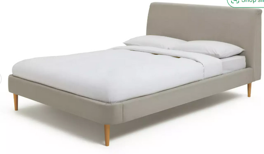 Habitat Tora Kingsize Fabric Bed Frame - Natural, 163x228.5x97cm
