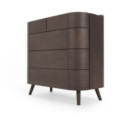 Made.com Ada 5 Drawer Chest of Drawers, Dark Stain Oak, 50x95x95cm