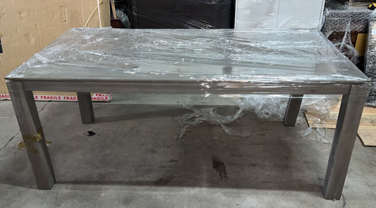 Dining Table, Grey Wood, 75x180x90cm