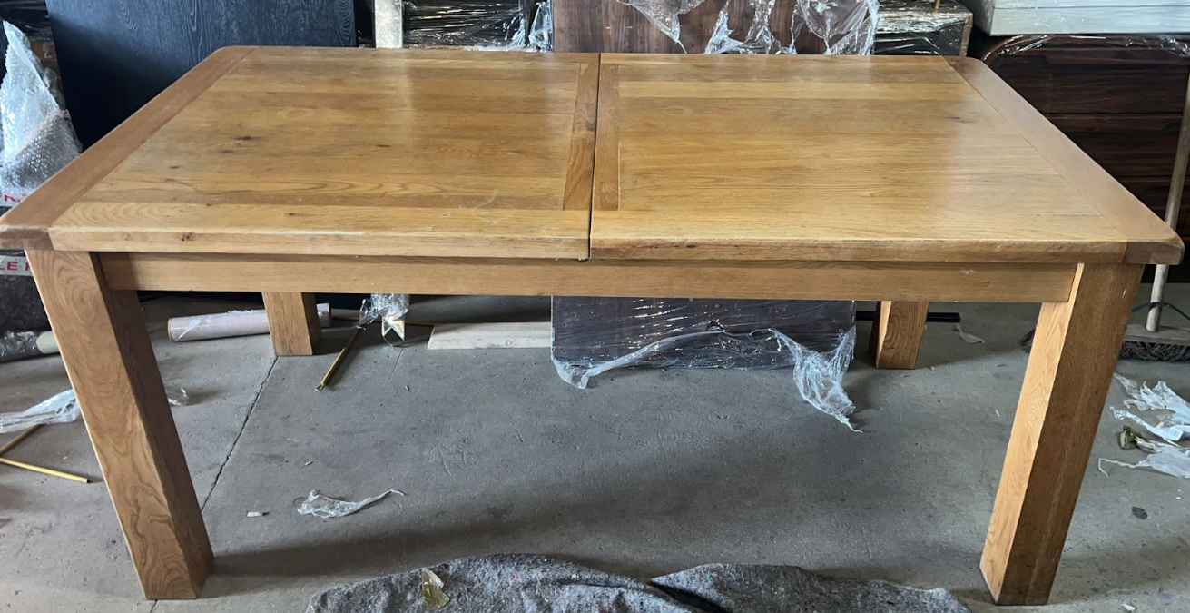 Rustic Oak Dining Table, 75x180x100cm