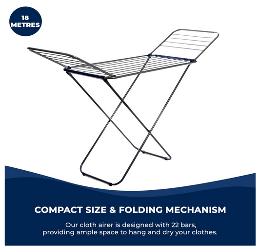 CUQOO Clothes Airer Outdoor with 22 Bars