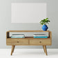 Small Mango Wood Media Unit, 47x90x35cm