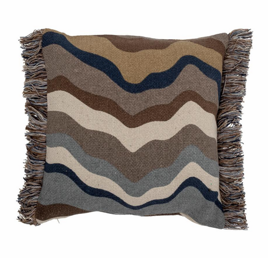 Fatema Cushion, Brown, Recycled Cotton