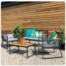 Elements Black Rope Conversation Set