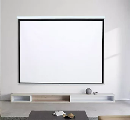 Livingandhome Matte White Projector Screen with Manual Pull Down for Home Theater 100 Inch 4:3